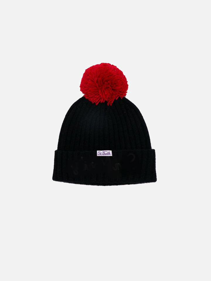Kid hat with Sun Moritz embroidery and pompon - MC2 Saint Barth