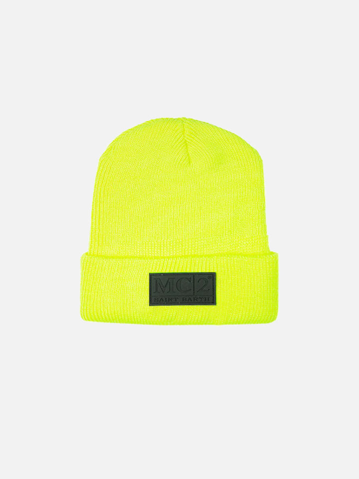 Knit fluo yellow beanie - MC2 Saint Barth