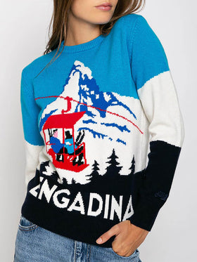 Woman sweater Engadina vintage postcard print - MC2 Saint Barth