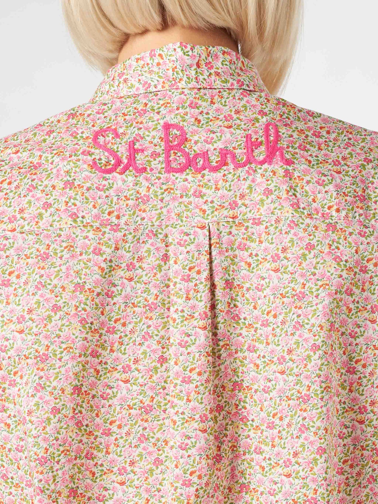 Woman Brigitte cotton shirt with flower print | Made with Liberty fabric - MC2 Saint Barth