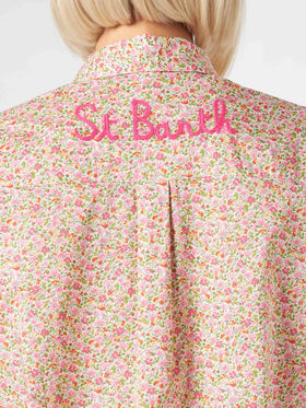 Woman Brigitte cotton shirt with flower print | Made with Liberty fabric - MC2 Saint Barth