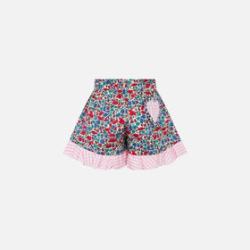 Girl cotton ruffled shorts | Made with Liberty fabric - MC2 Saint Barth