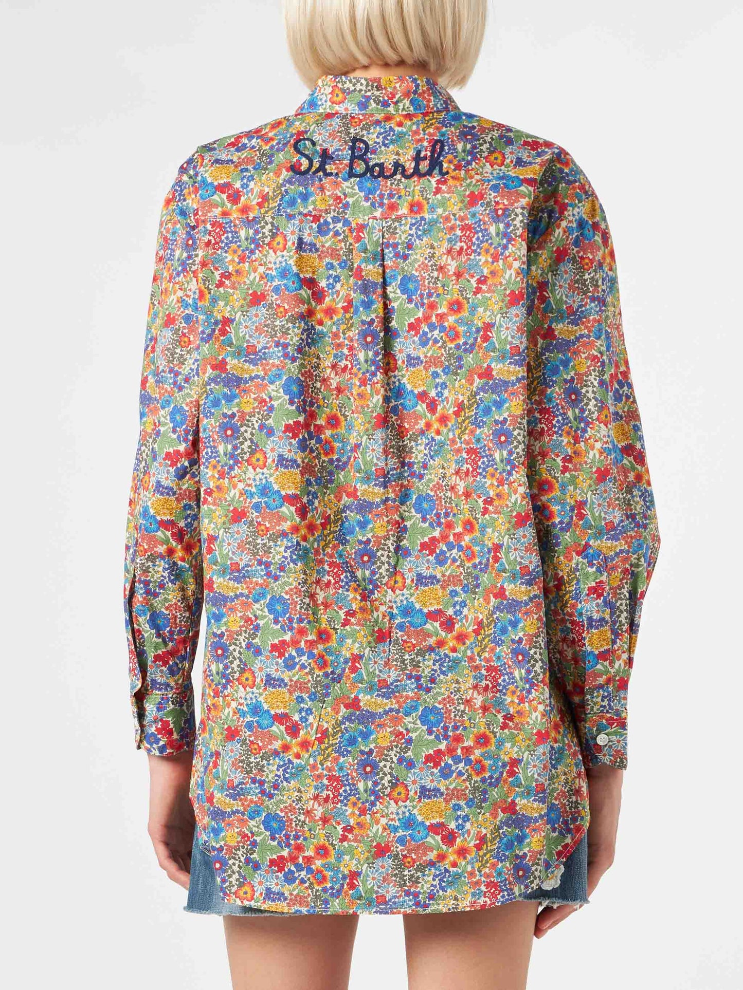 Woman cotton shirt | Made with Liberty fabric - MC2 Saint Barth