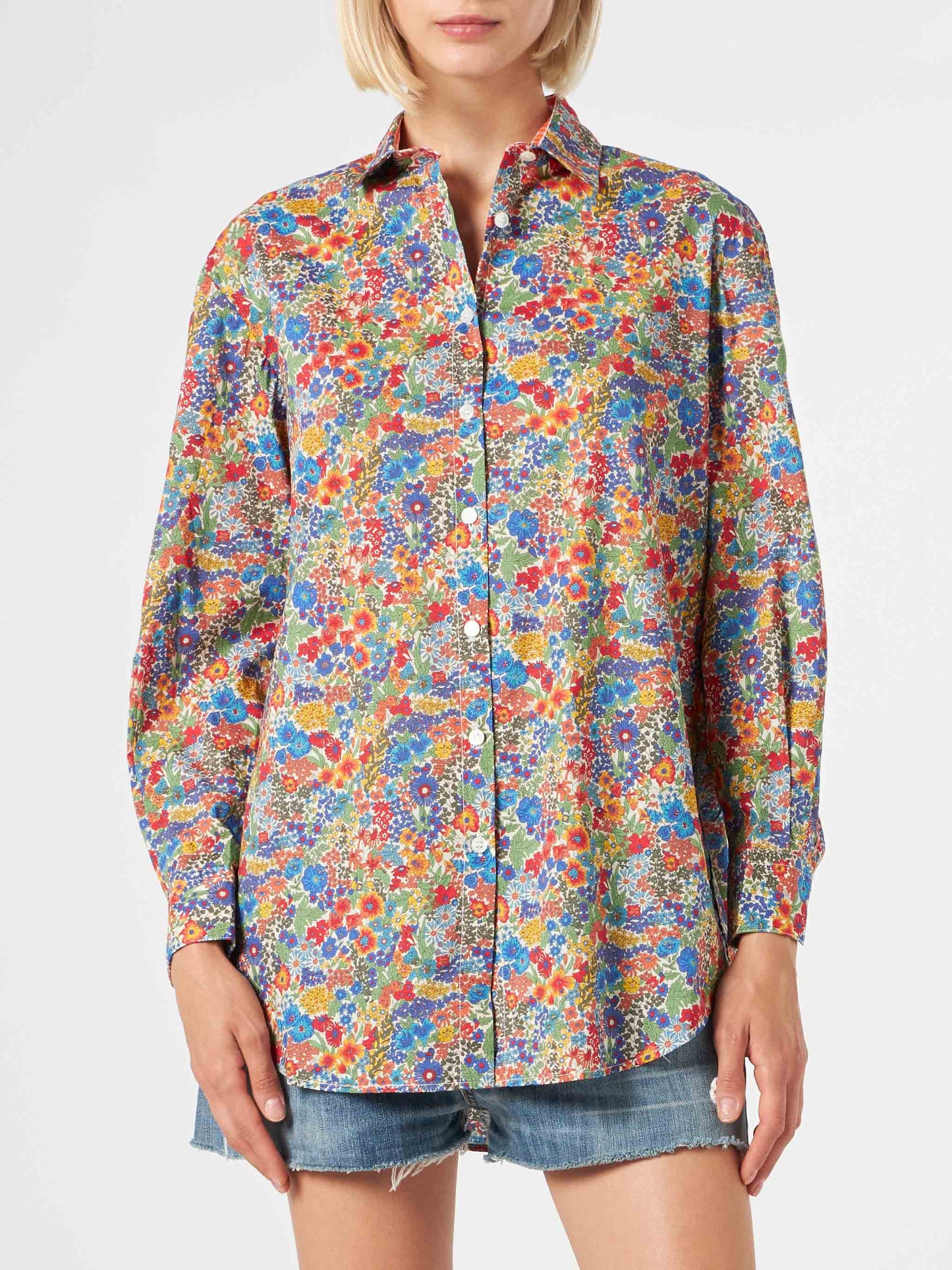 Woman cotton shirt | Made with Liberty fabric - MC2 Saint Barth