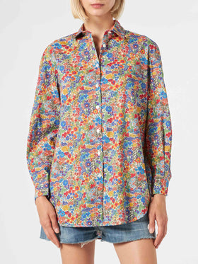 Woman cotton shirt | Made with Liberty fabric - MC2 Saint Barth