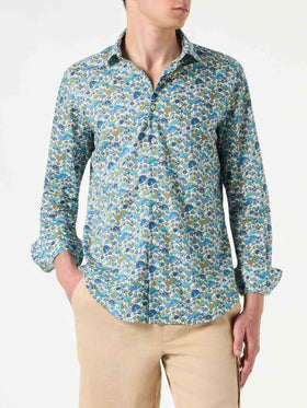Man muslin cotton Sikelia shirt with mushroom print | Made with Liberty fabric - MC2 Saint Barth