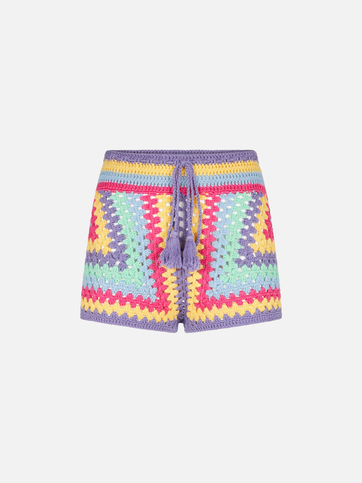 Multicolor crochet shorts - MC2 Saint Barth