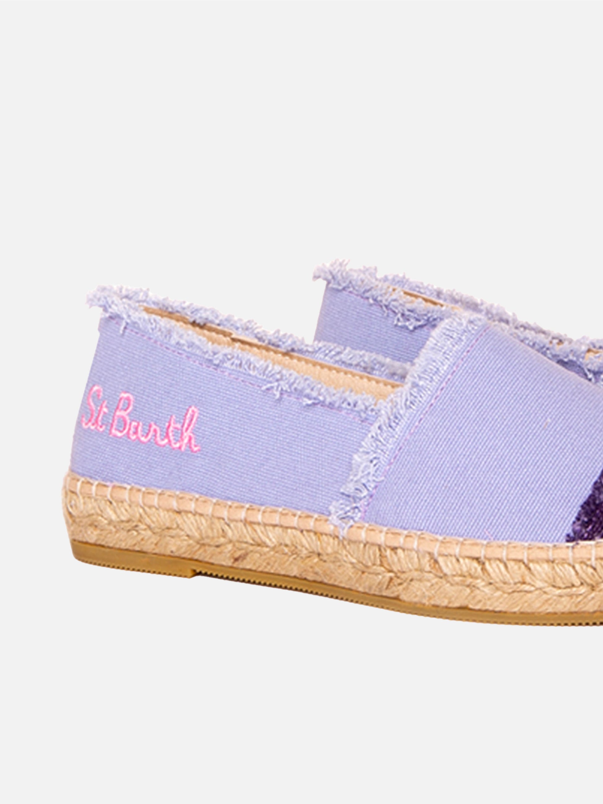 Lilac canvas espadrillas with embroidery - MC2 Saint Barth