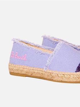 Lilac canvas espadrillas with embroidery - MC2 Saint Barth