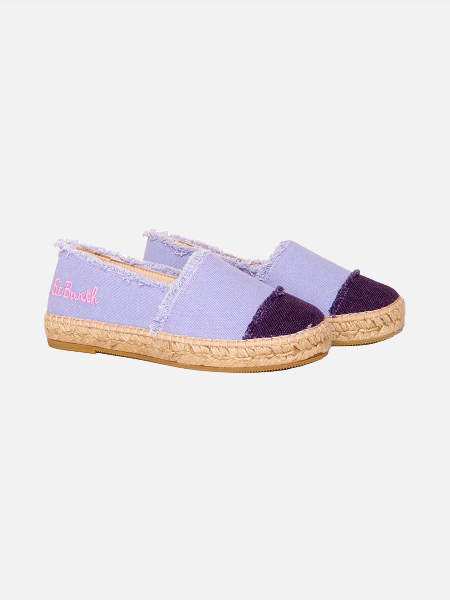 Lilac canvas espadrillas with embroidery - MC2 Saint Barth
