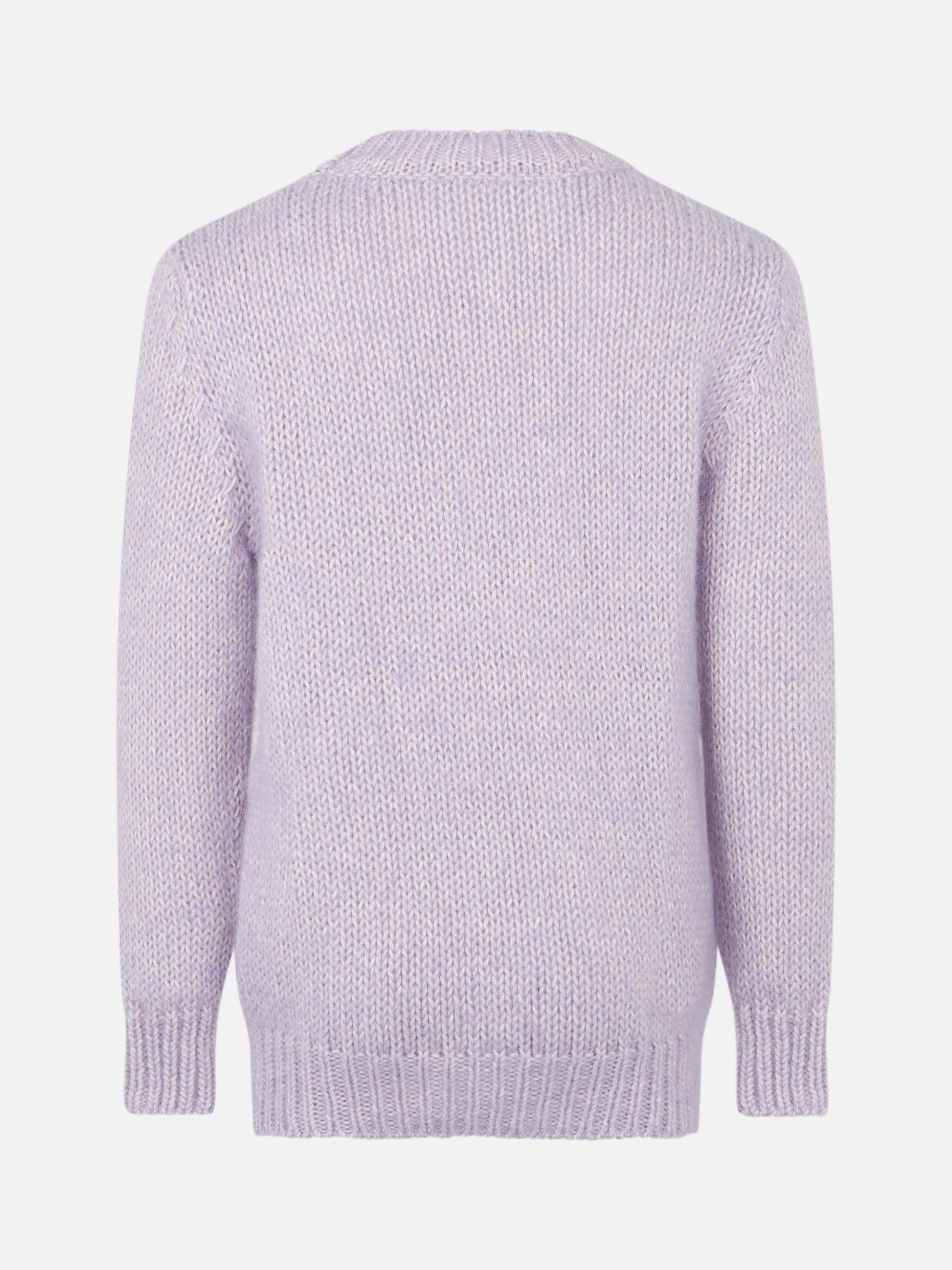 Girl crewneck lilac soft sweater with St. Barth embroidery - MC2 Saint Barth