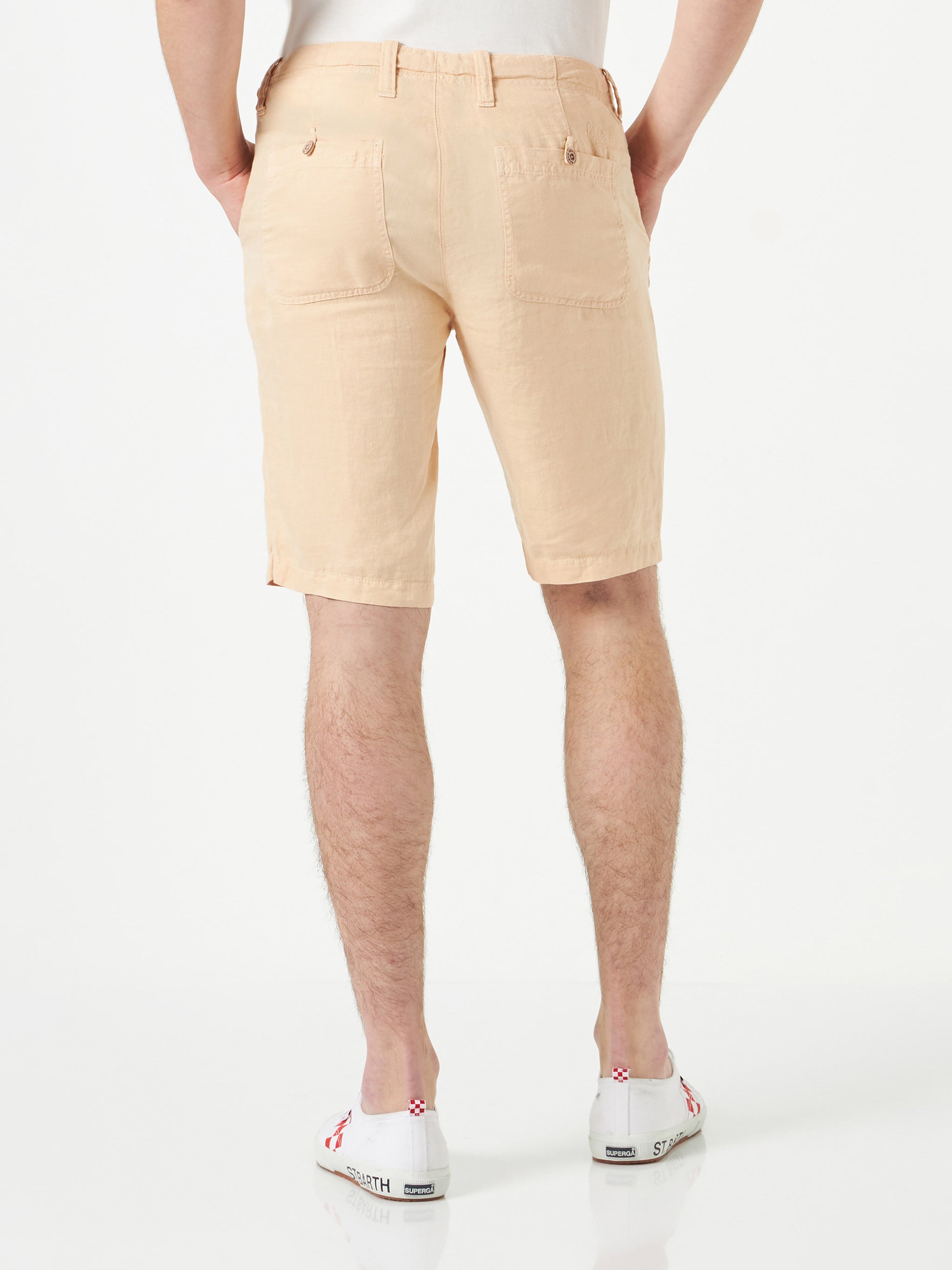 Beige Linen Bermuda Short - MC2 Saint Barth