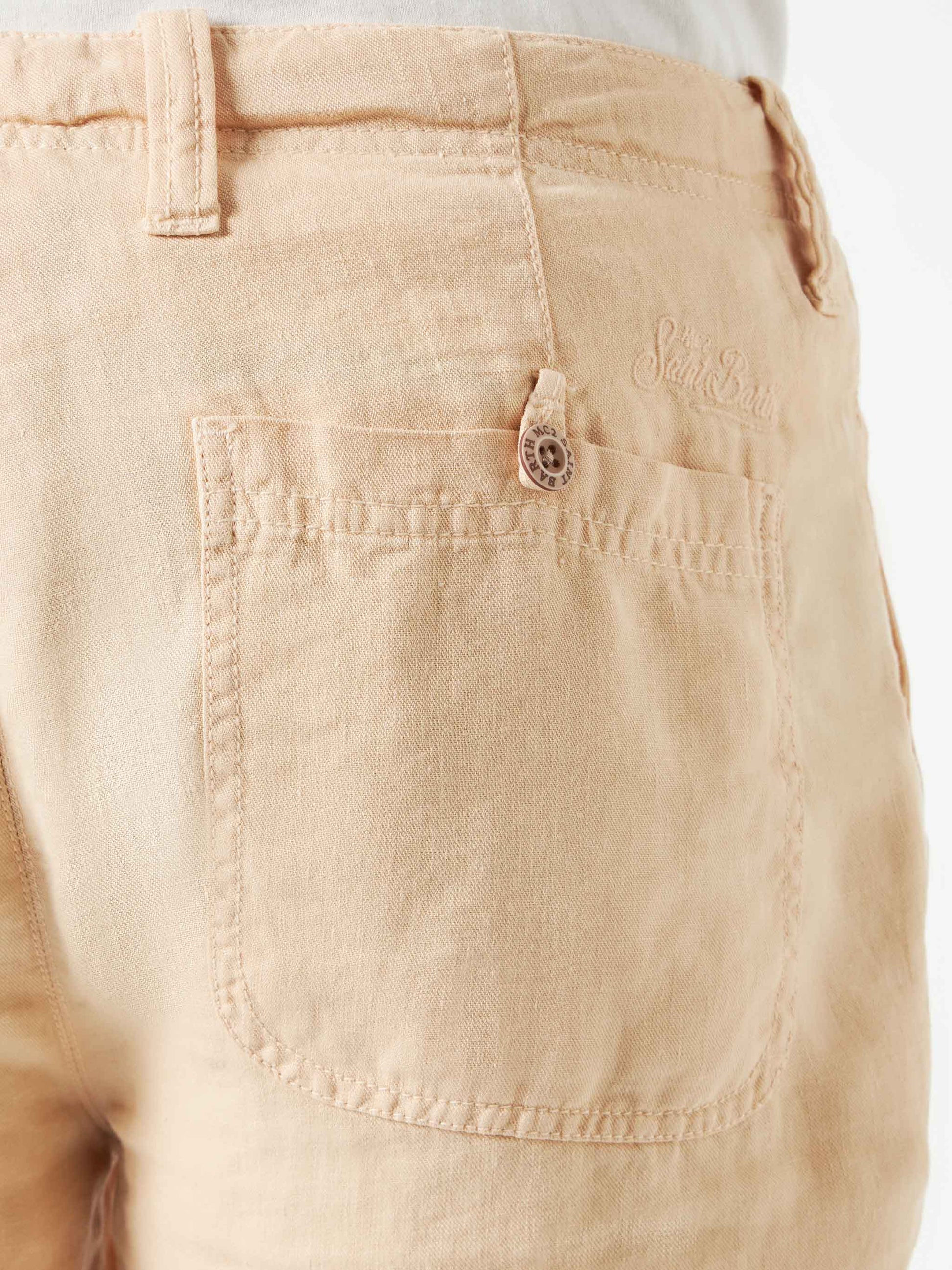 Beige Linen Bermuda Short - MC2 Saint Barth