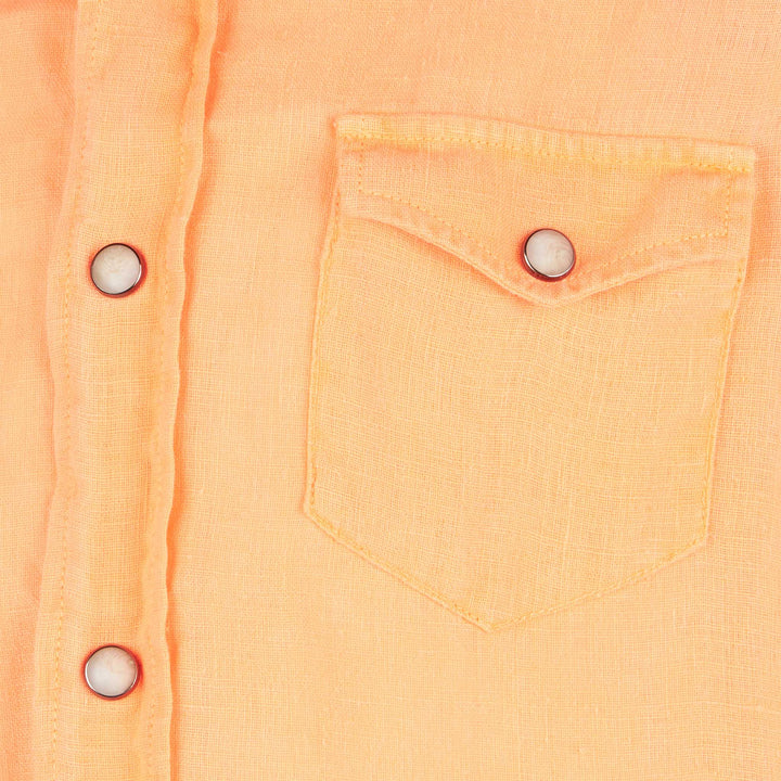 Boy fluo orange linen shirt - MC2 Saint Barth