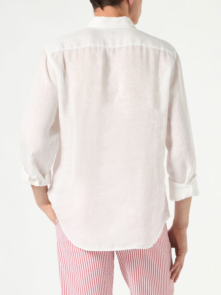 Man white linen Pamplona shirt - MC2 Saint Barth