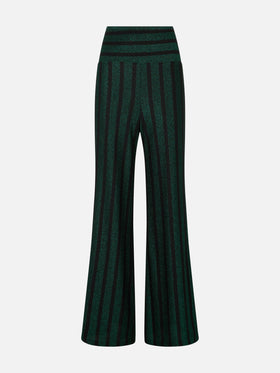 Black and green glitter striped palazzo pants - MC2 Saint Barth
