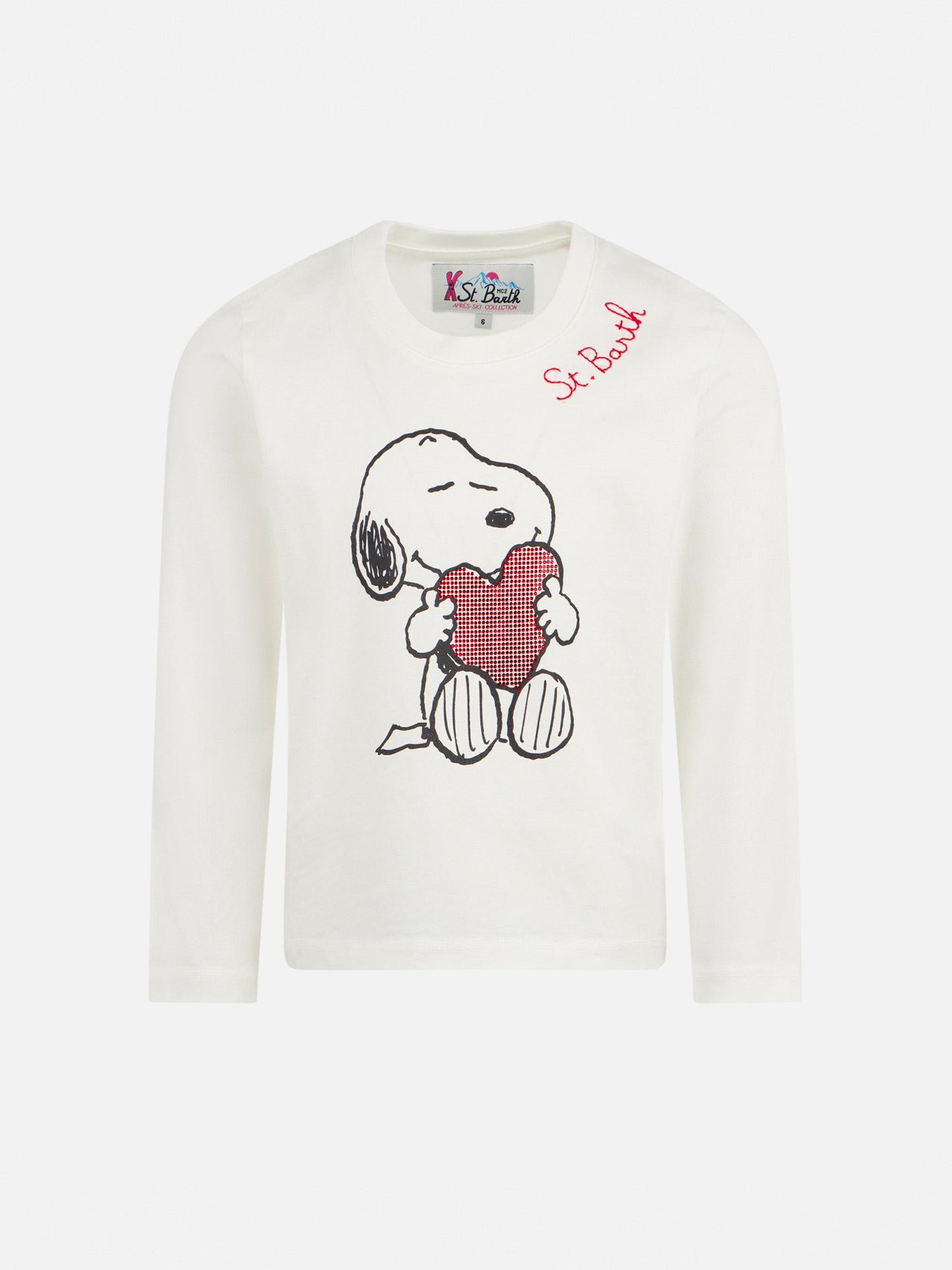 Girl heavy cotton t-shirt with Snoopy rhinestones print | SNOOPY PEANUTS™ SPECIAL EDITION - MC2 Saint Barth