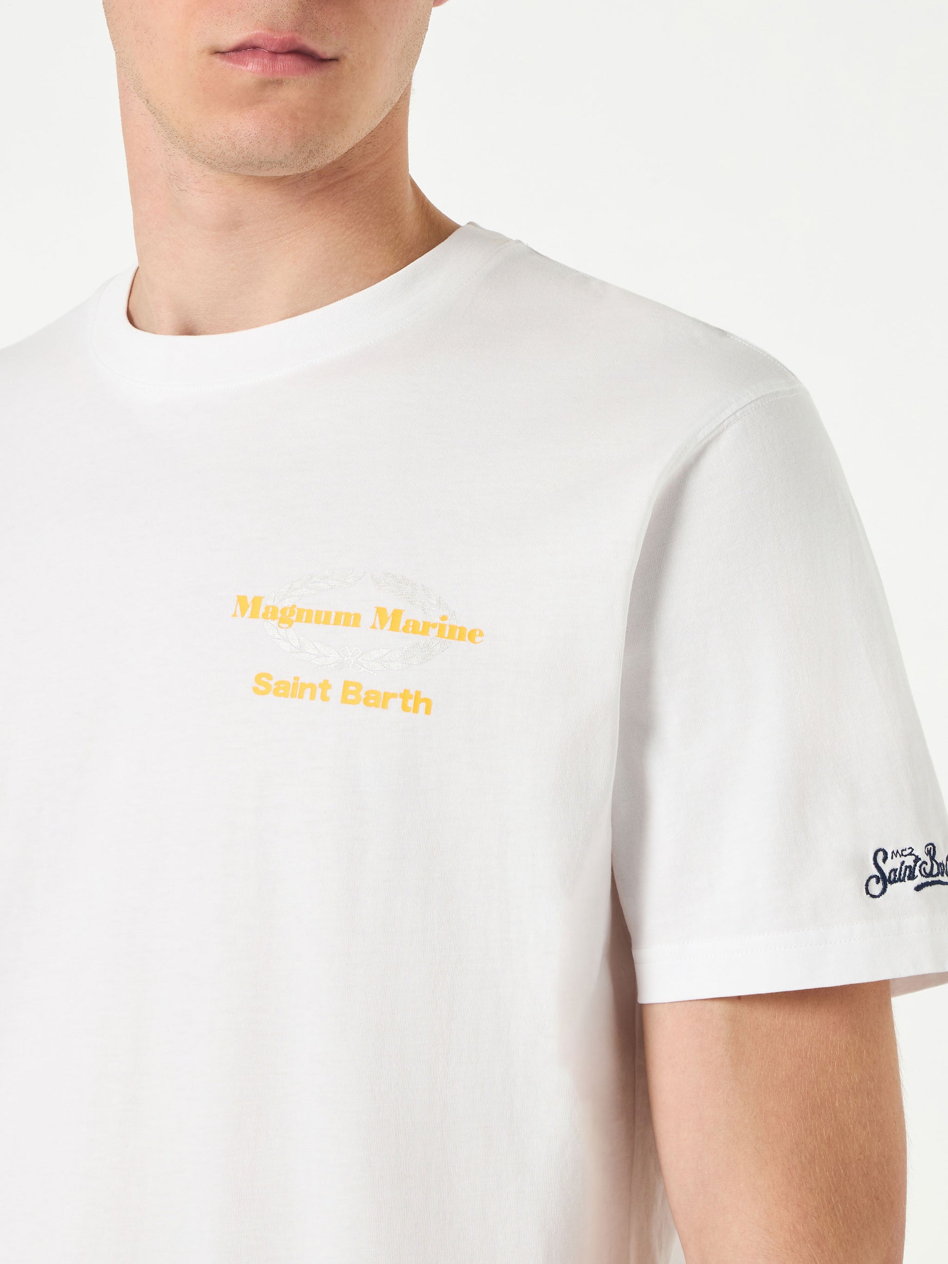 Man cotton t-shirt with Magnum Marine Saint Barth print - MC2 Saint Barth