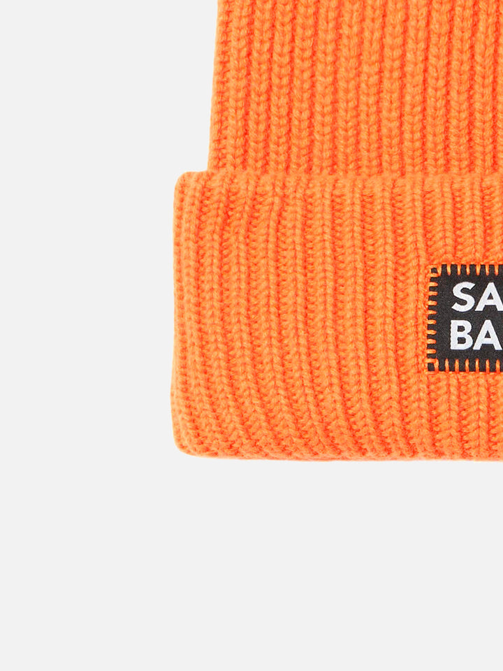 Herren-Strickmütze in Fluo-Orange