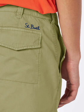 Man military green bermuda with side pockets - MC2 Saint Barth