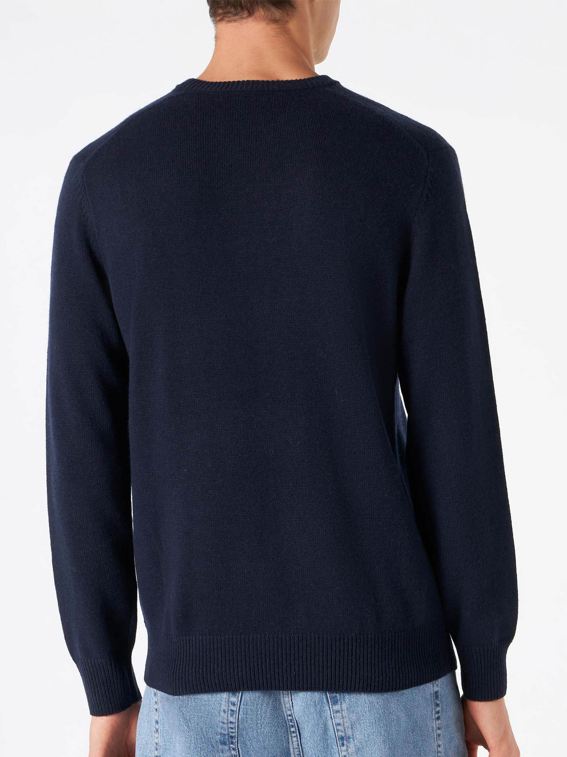 Man navy blue sweater with car print - MC2 Saint Barth