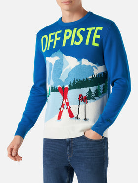 Maglione da uomo con cartolina montagne
