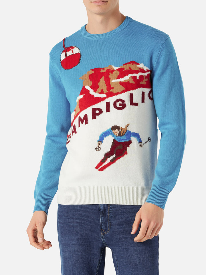 Herrenpullover mit Campiglio-Postkarte