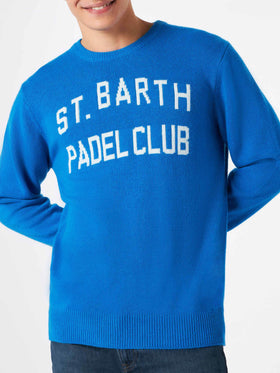 Man sweater with St. Barth Padel Club jacquard - MC2 Saint Barth