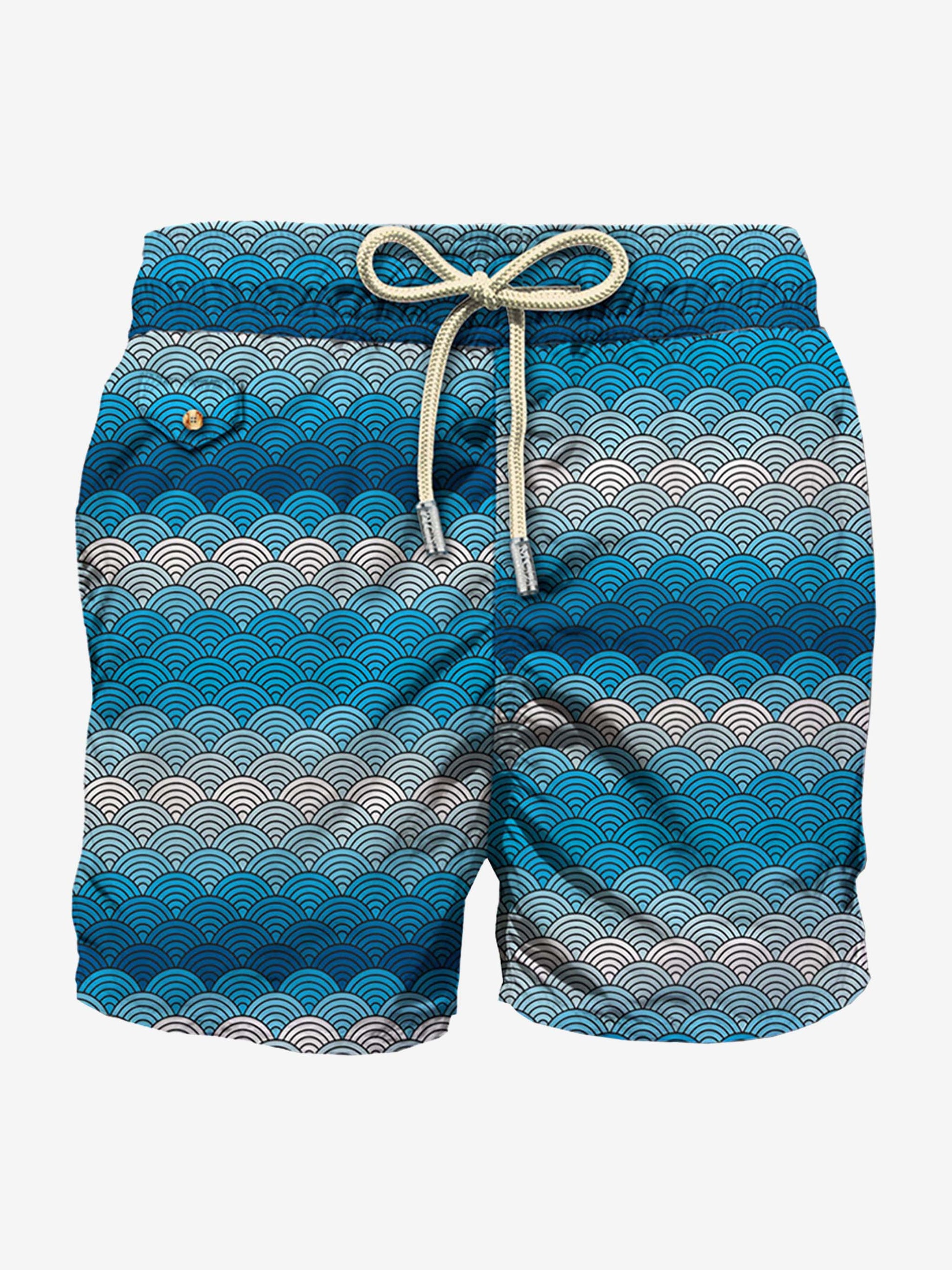 Light fabric swim shorts with optical print - MC2 Saint Barth
