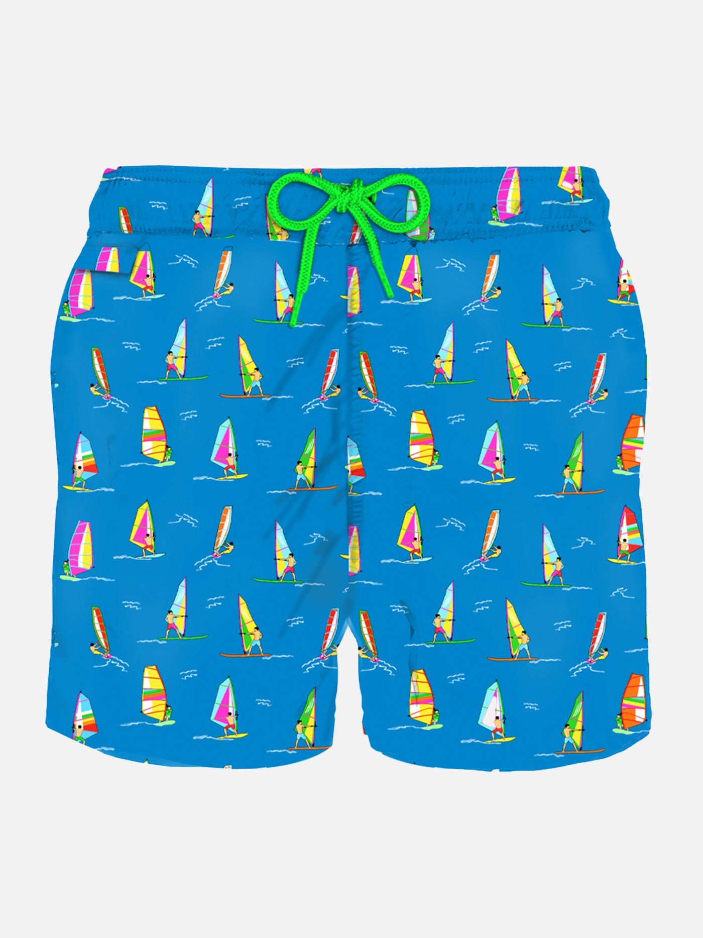 Man light fabric swim shorts with windsurf print - MC2 Saint Barth