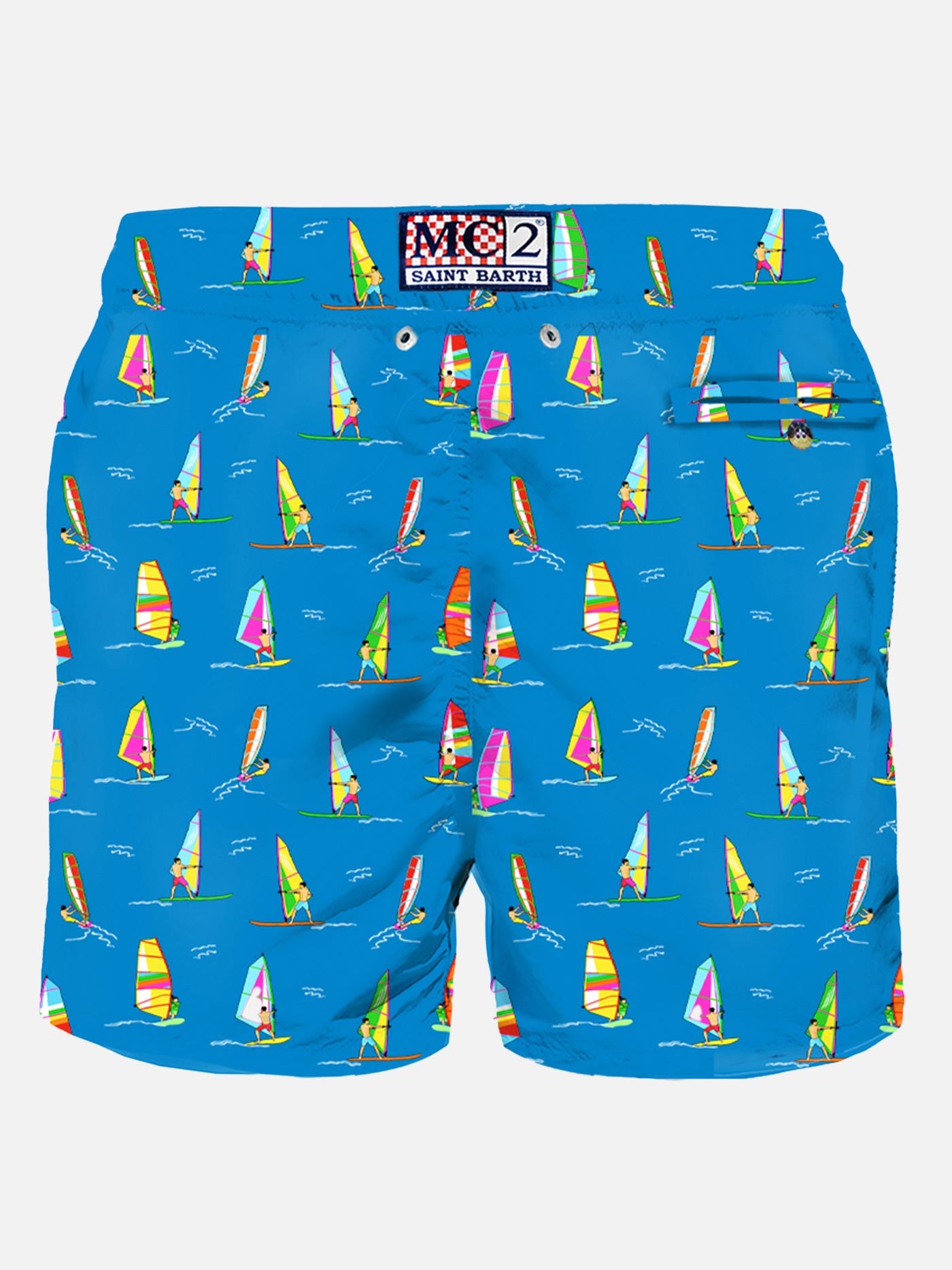 Man light fabric swim shorts with windsurf print - MC2 Saint Barth
