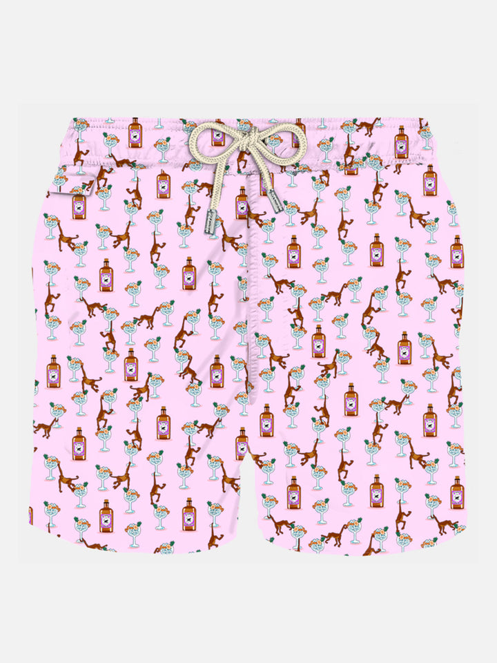 Man light fabric swim shorts with gin and monkey print - MC2 Saint Barth