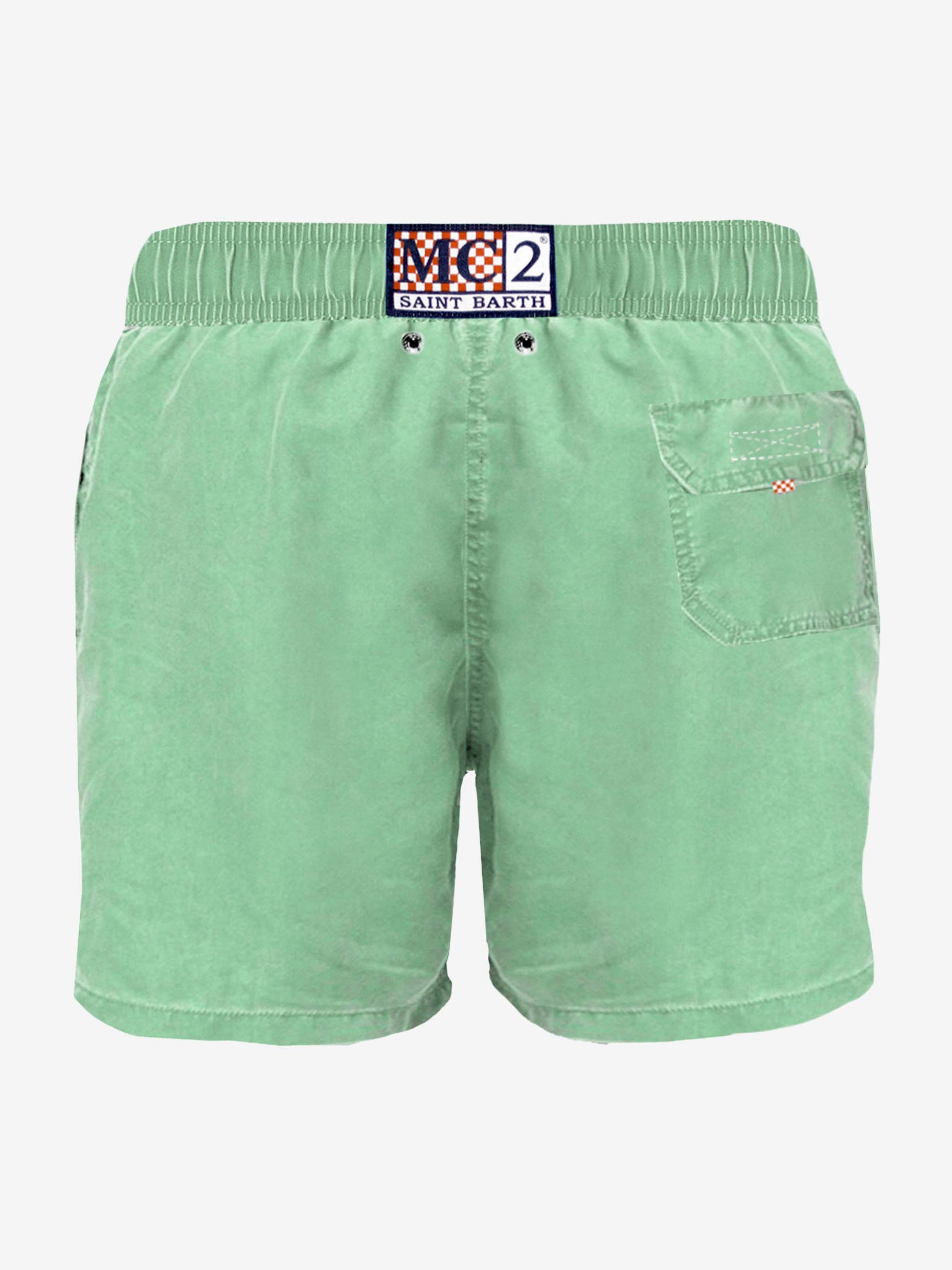 Acid green delavè man swim shorts - MC2 Saint Barth