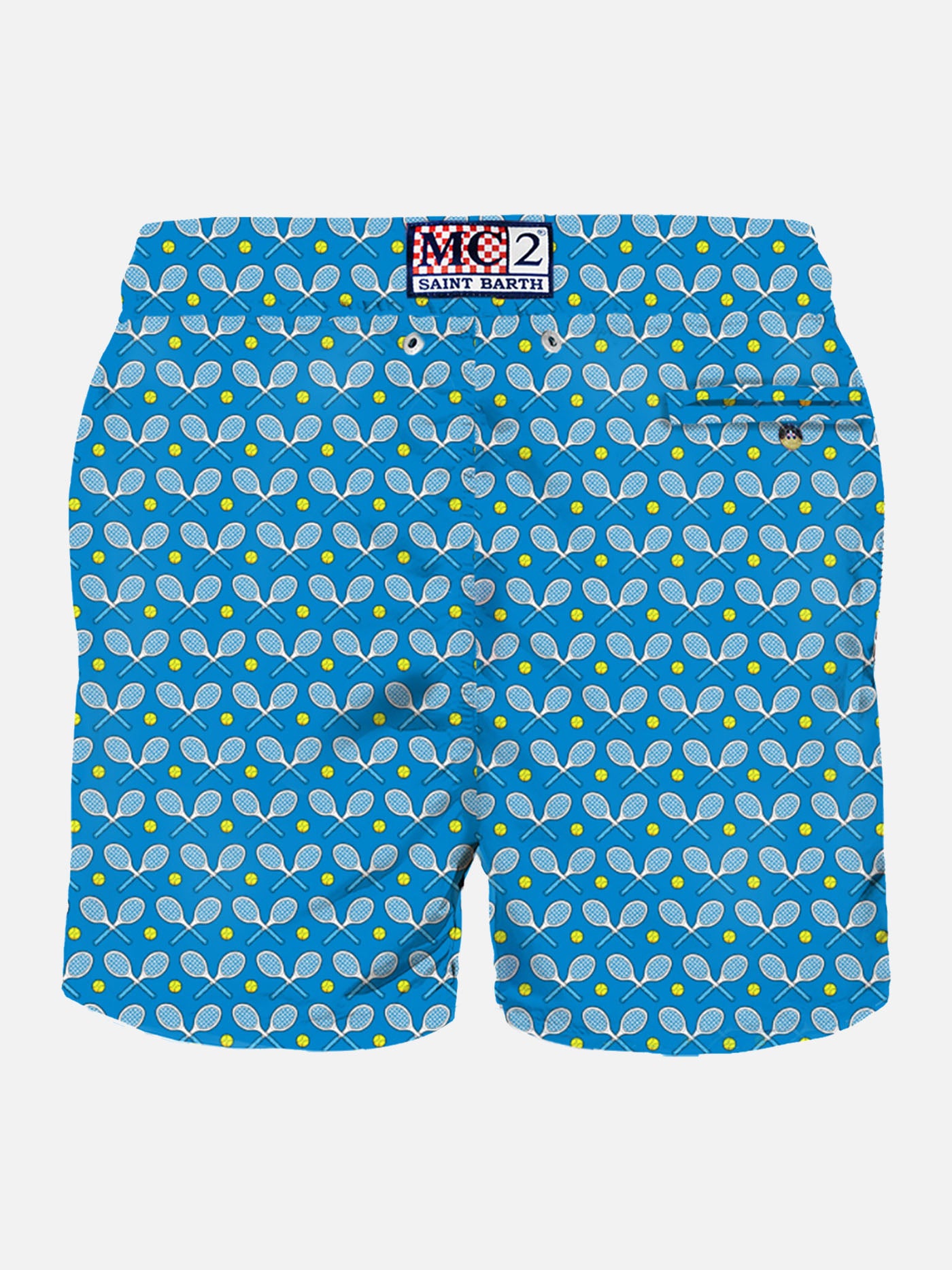 Man light fabric swim shorts with rackets print - MC2 Saint Barth