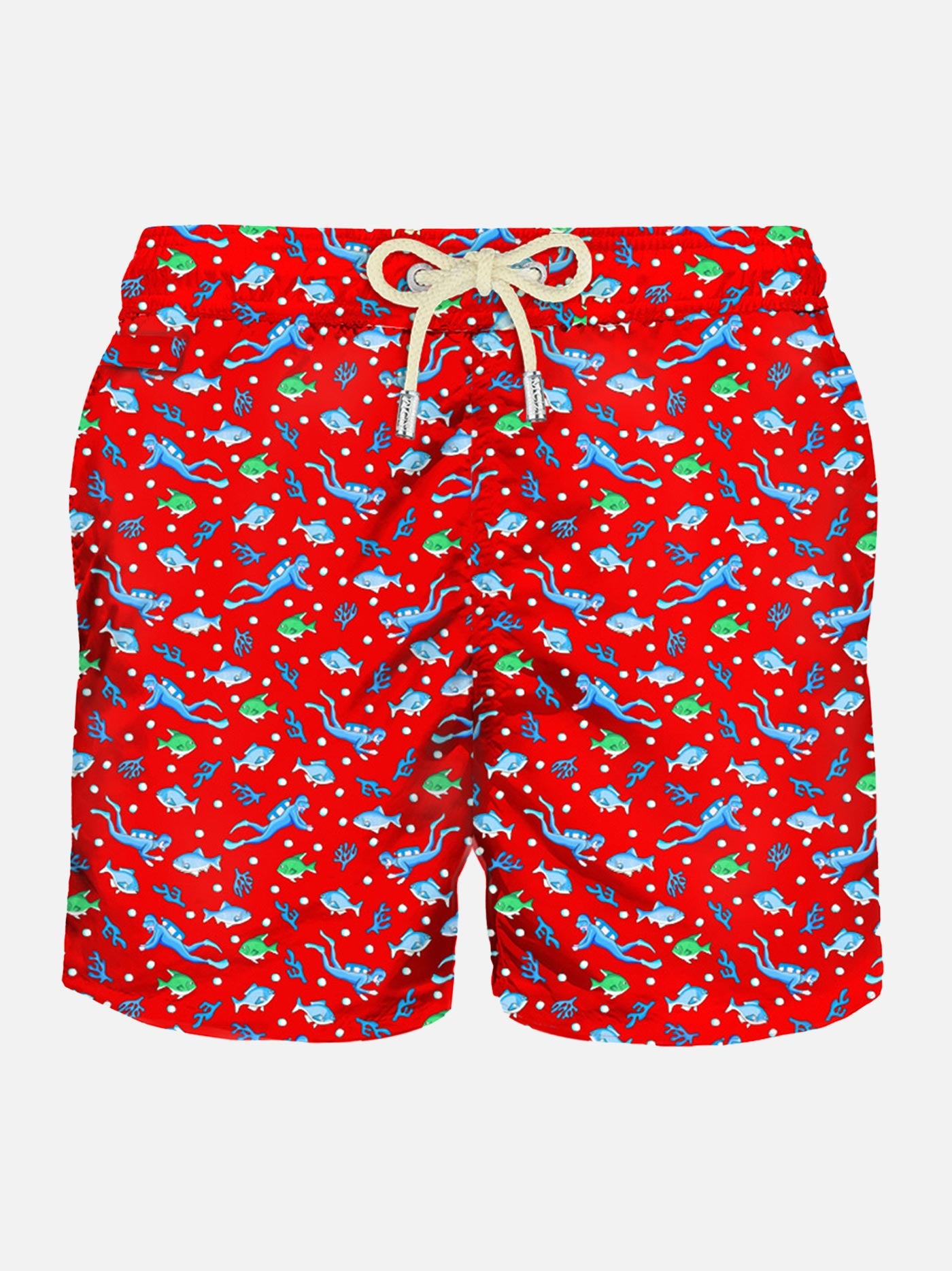 Man light fabric swim shorts with diver print - MC2 Saint Barth