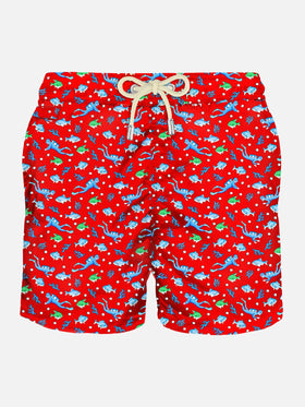 Man light fabric swim shorts with diver print - MC2 Saint Barth