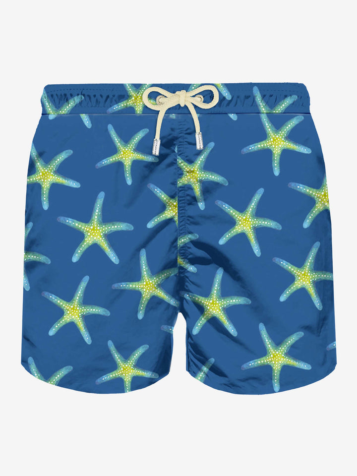 Man light fabric swim shorts with marine print - MC2 Saint Barth