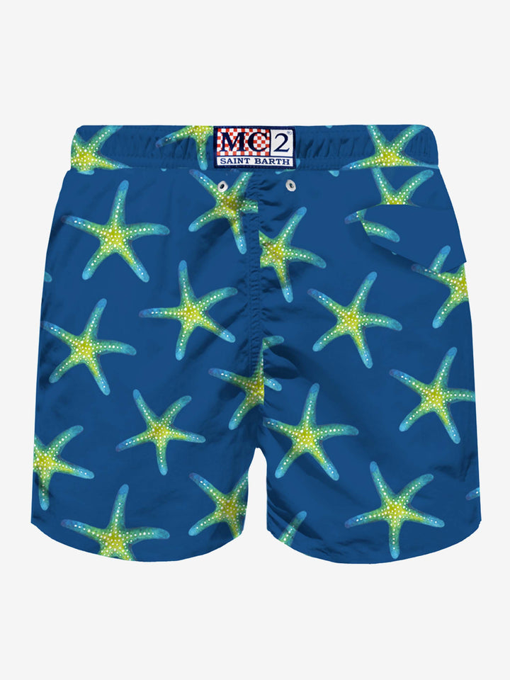 Man light fabric swim shorts with marine print - MC2 Saint Barth