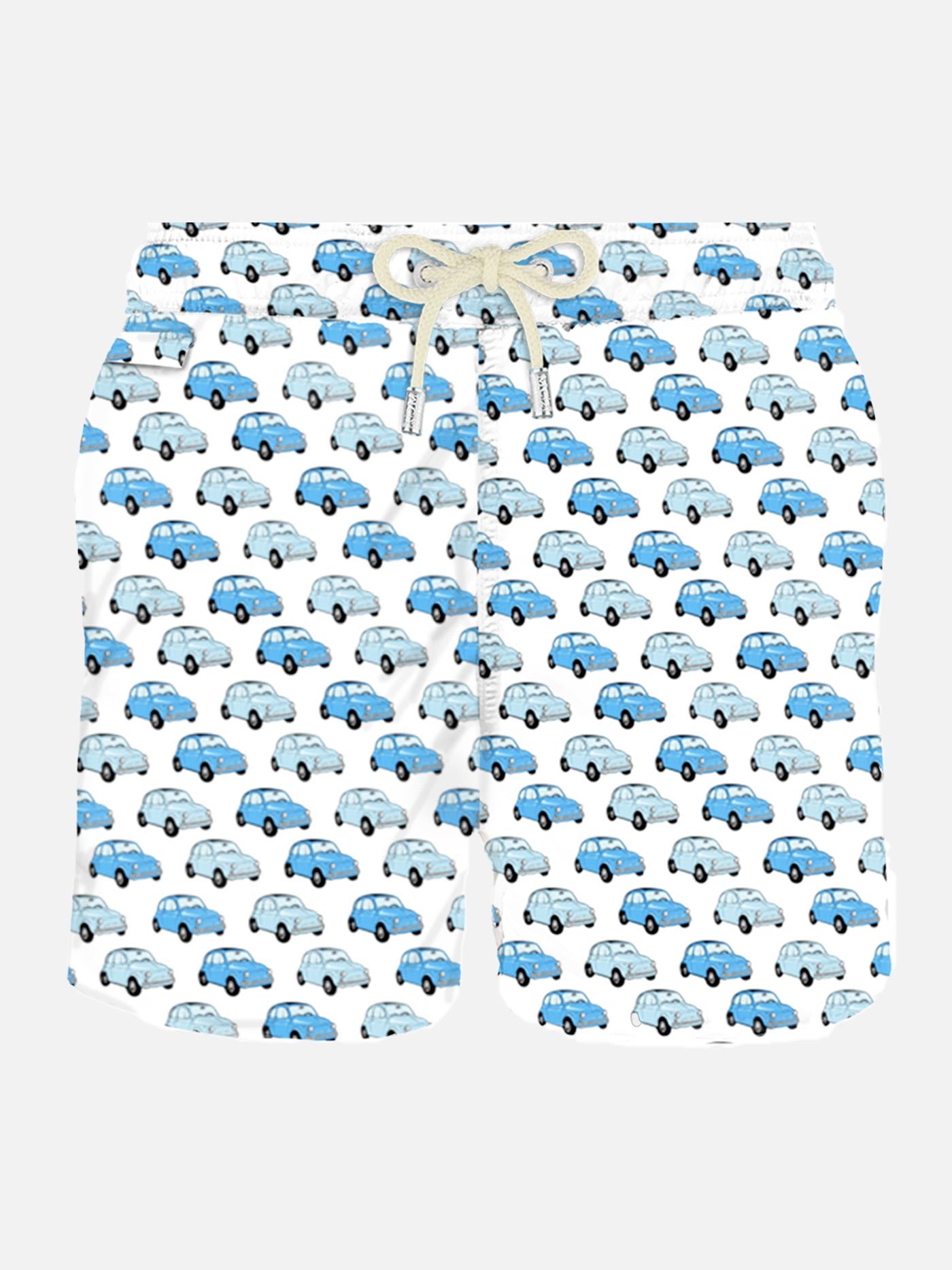 Man light fabric swim shorts with Fiat 500 car print | FIAT© 500 Special Edition - MC2 Saint Barth