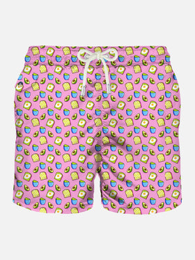 Man swim shorts avocado toast print - MC2 Saint Barth