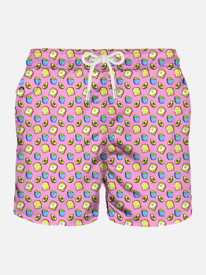 Man swim shorts avocado toast print - MC2 Saint Barth
