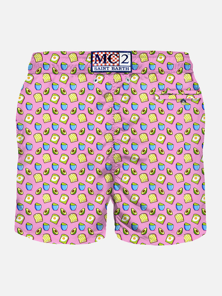 Man swim shorts avocado toast print - MC2 Saint Barth
