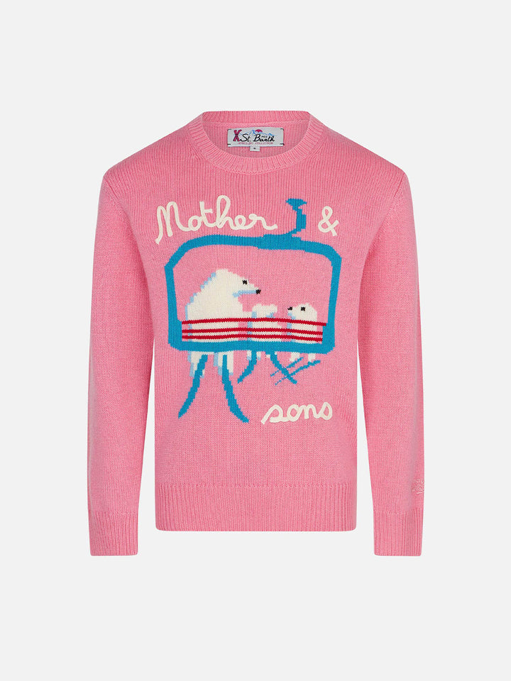 Girl crewneck sweater with bears embroidery - MC2 Saint Barth