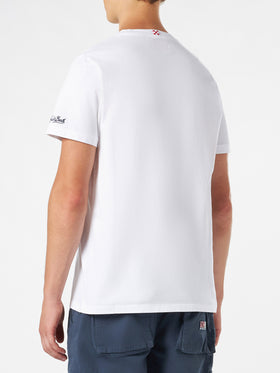 Man cotton t-shirt with motorcycle print - MC2 Saint Barth