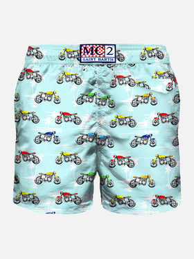 Light fabric swim shorts motorbike print - MC2 Saint Barth