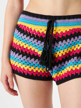Multicolor crochet shorts - MC2 Saint Barth