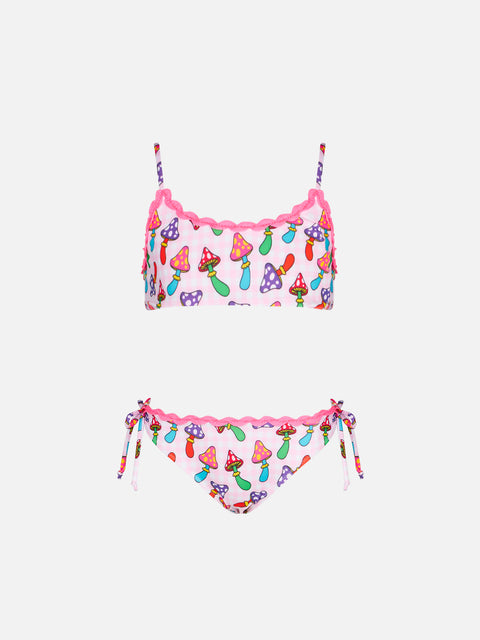 Girl bralette bikini with mushrooms print - MC2 Saint Barth