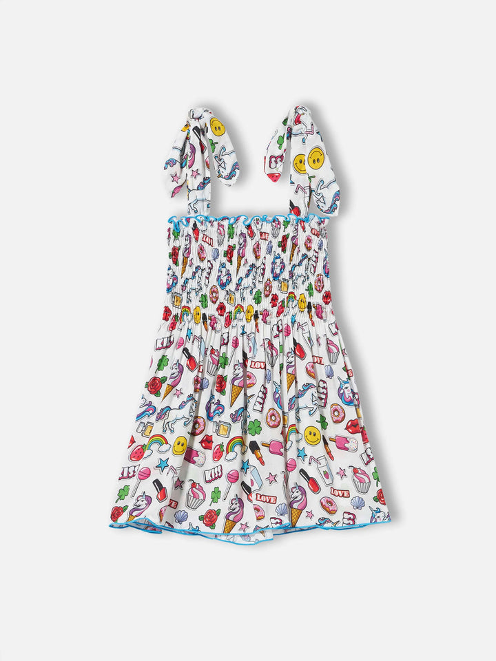 Cotton dress Lola with magic pop print - MC2 Saint Barth
