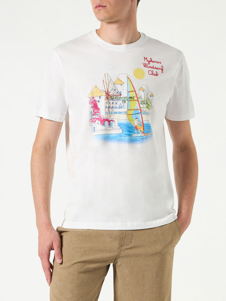 Man cotton t-shirt with Mykonos print - MC2 Saint Barth