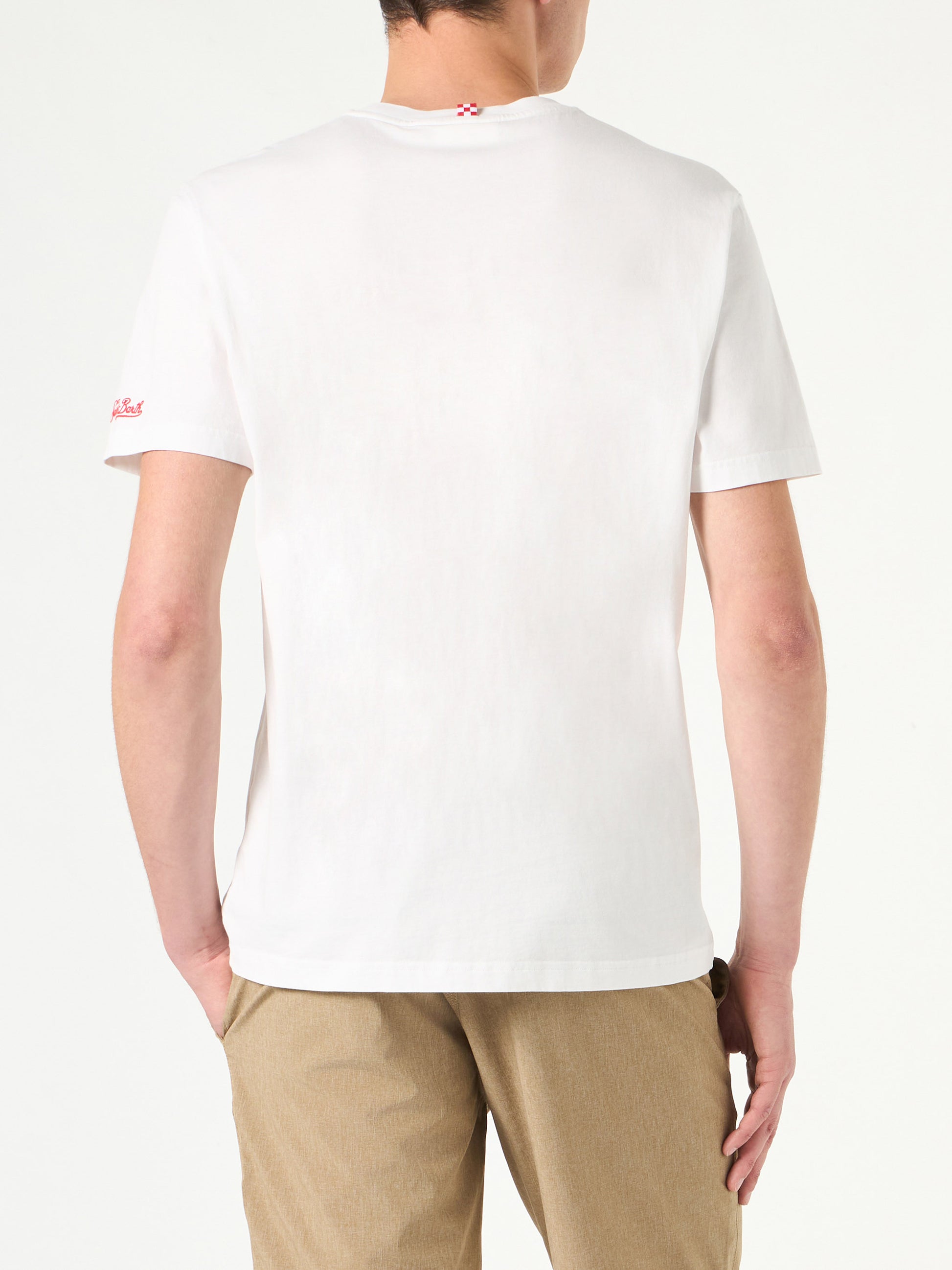 Man cotton t-shirt with Mykonos print - MC2 Saint Barth